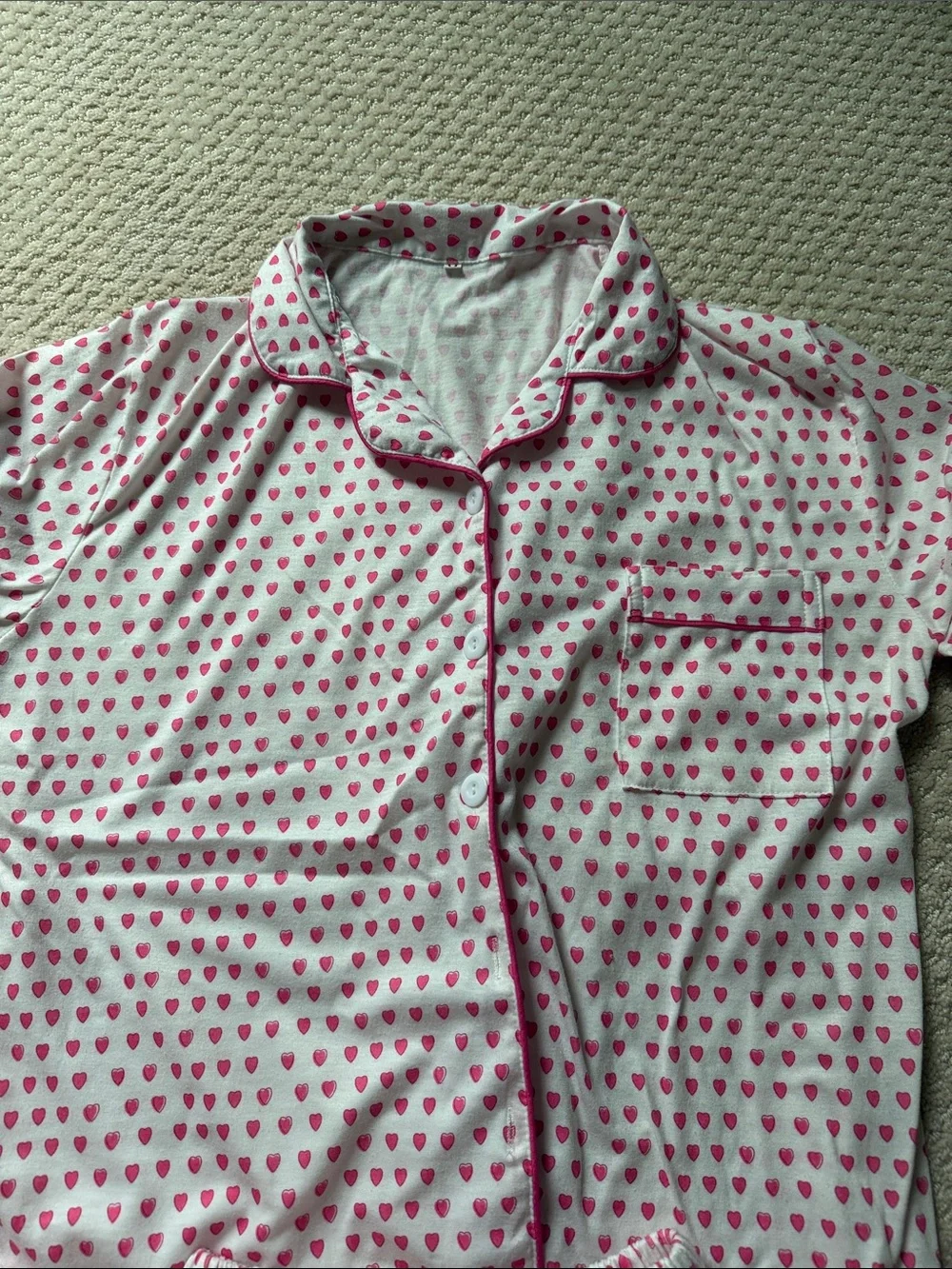 Roller Rabbit look alike. Pink Heart-Print Short Pajama Set